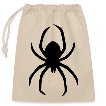 spinne - Verschließbarer Geschenkbeutel aus Baumwolle (25x30cm) - Natur - Vorne