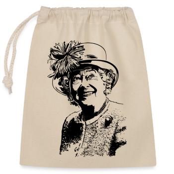 Queen II Elizabeth Silhouette Porträt - Verschließbarer Geschenkbeutel aus Baumwolle (25x30cm) - Natur - Vorne