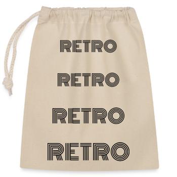 Retro - Closable cotton gift bag (25x30cm) - nature - Front