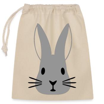 Hase - Verschließbarer Geschenkbeutel aus Baumwolle (25x30cm) - Natur - Vorne