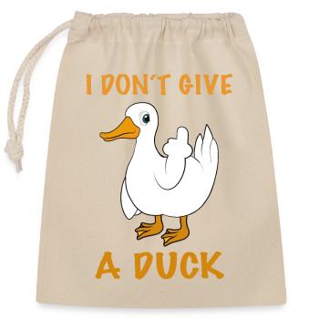 Drôle de canard je ne donne pas un canard en disant - Sac cadeau en coton avec cordon (25 x 30 cm) - nature - Devant