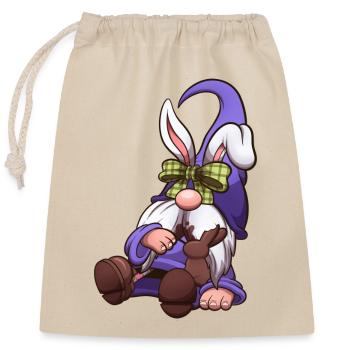 Easter Gnome Who Ate Too Much Chocolate - Closable cotton gift bag (25x30cm) - nature - Front