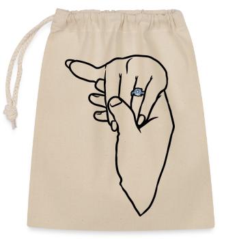 Bague de mariage de fiançailles Main - Sac cadeau en coton avec cordon (25 x 30 cm) - nature - Devant