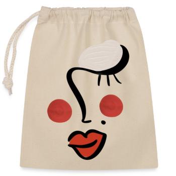 Visage abstrait d’une femme - Sac cadeau en coton avec cordon (25 x 30 cm) - nature - Devant