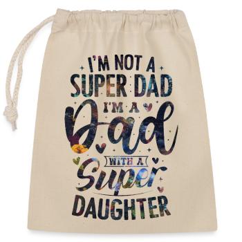 Citation de papa - Sac cadeau en coton avec cordon (25 x 30 cm) - nature - Devant