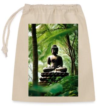 Bouddha I - Sac cadeau en coton avec cordon (25 x 30 cm) - nature - Devant