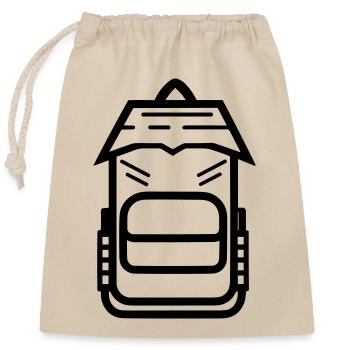 Rucksack - Verschließbarer Geschenkbeutel aus Baumwolle (25x30cm) - Natur - Vorne