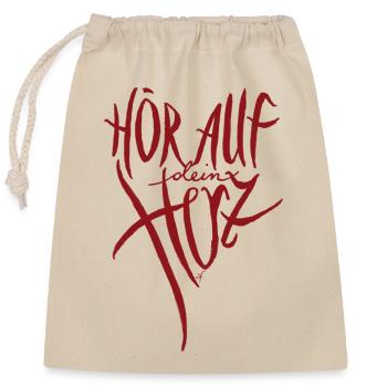 Hör auf dein Herz.  - Verschließbarer Geschenkbeutel aus Baumwolle (25x30cm) - Natur - Vorne