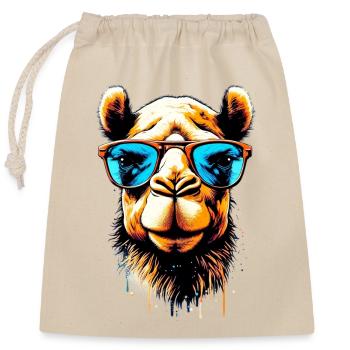 Camel avec lunettes de soleil - Sac cadeau en coton avec cordon (25 x 30 cm) - nature - Devant