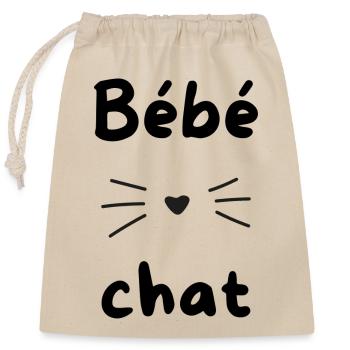 Baby cat - Closable cotton gift bag (25x30cm) - nature - Front