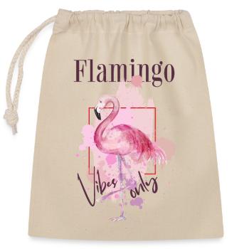 Flamingo Vibes Oiseau Exotique Été Rose Rose - Sac cadeau en coton avec cordon (25 x 30 cm) - nature - Devant