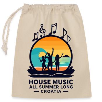 Croatie House Music - Sac cadeau en coton avec cordon (25 x 30 cm) - nature - Devant