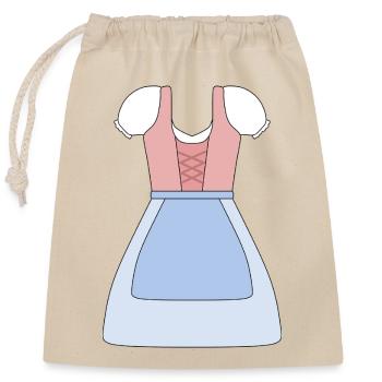 Traditionelles bayerisches Dirndl Design - Verschließbarer Geschenkbeutel aus Baumwolle (25x30cm) - Natur - Vorne