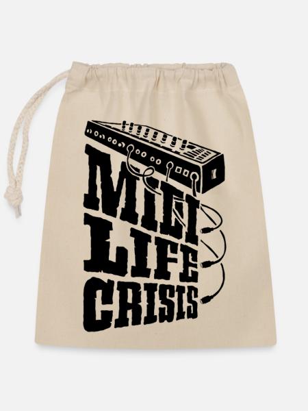 Midi life crisis - Verschließbarer Geschenkbeutel aus Baumwolle (25x30cm) - Natur