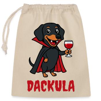 DACKULA - Verschließbarer Geschenkbeutel aus Baumwolle (25x30cm) - Natur - Vorne