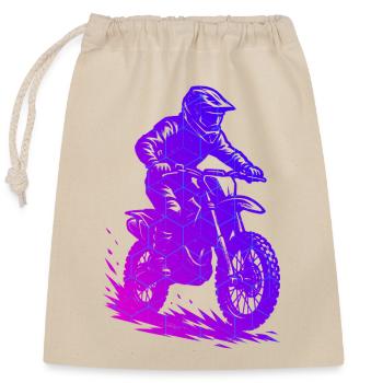 Conception vintage de motocross pour le motocross - Sac cadeau en coton avec cordon (25 x 30 cm) - nature - Devant