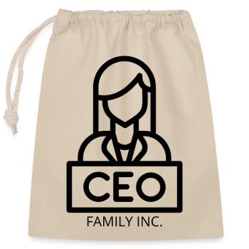 PDG de notre entreprise familiale - Sac cadeau en coton avec cordon (25 x 30 cm) - nature - Devant