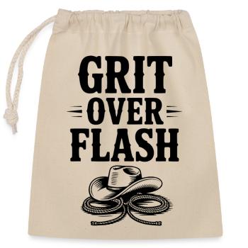 Grit Over Flash - Closable cotton gift bag (25x30cm) - nature - Front