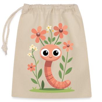 Ver favorable aux fleurs - Sac cadeau en coton avec cordon (25 x 30 cm) - nature - Devant