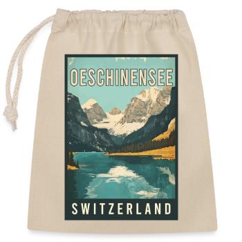 Discover Alpine Gem Oeschinensee in Switzerland - Closable cotton gift bag (25x30cm) - nature - Front