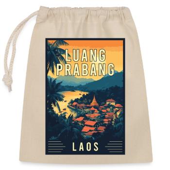 Discover Tropical Gem Luang Prabang in Laos - Closable cotton gift bag (25x30cm) - nature - Front