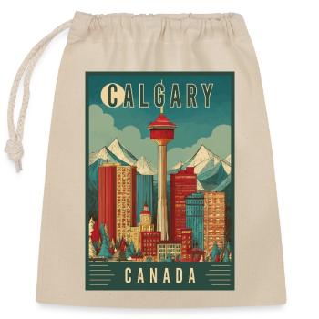 Découvrez la scène urbaine pittoresque de Calgary au Canada - Sac cadeau en coton avec cordon (25 x 30 cm) - nature - Devant