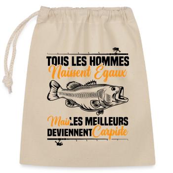 Les meilleurs deviennent carpiste - Sac cadeau en coton avec cordon (25 x 30 cm) - nature - Devant