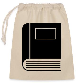 Livre fermé - Sac cadeau en coton avec cordon (25 x 30 cm) - nature - Devant