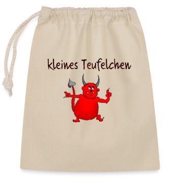kleines Teufelchen - Verschließbarer Geschenkbeutel aus Baumwolle (25x30cm) - Natur - Vorne