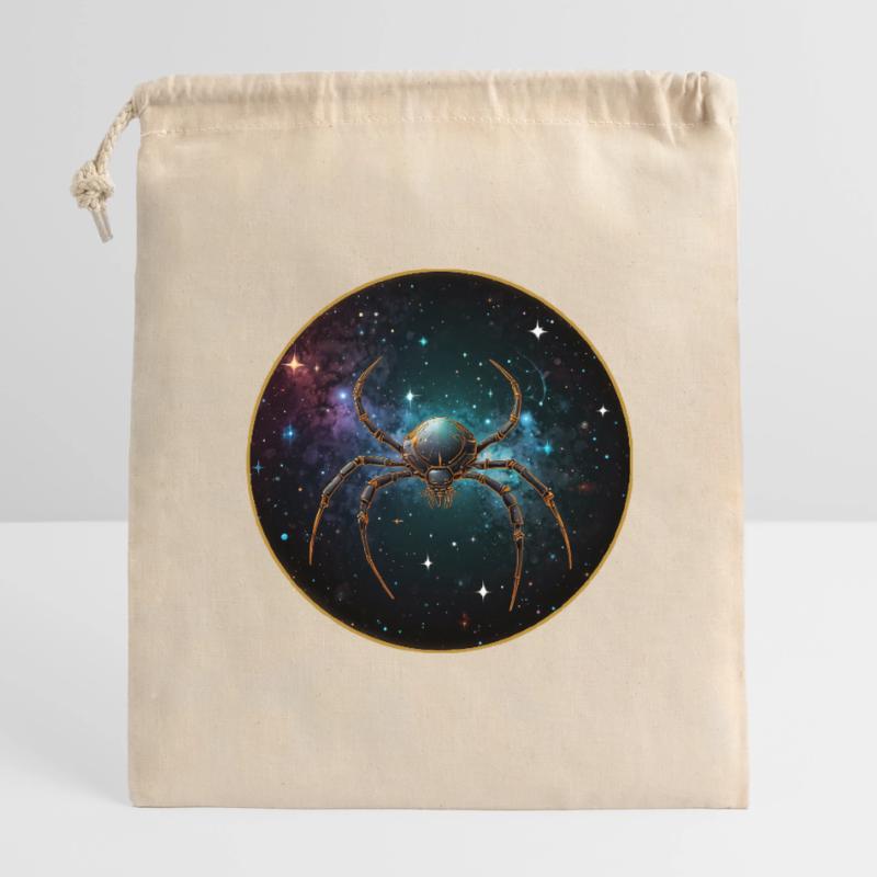 Araignée de l’espace dans l’espace en orbite Sac cadeau en coton avec cordon (25 x 30 cm)