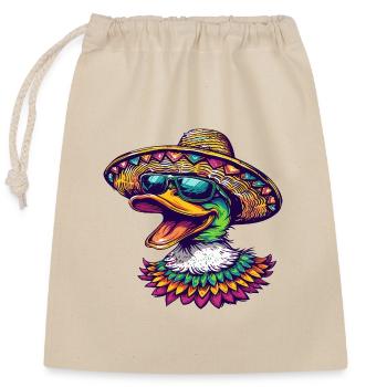 Duck Funny Sombrero - Closable cotton gift bag (25x30cm) - nature - Front