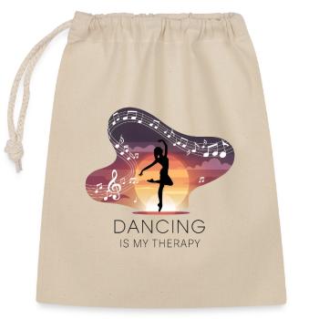 La danse est ma thérapie – Dancing Ballet Hip-Hop - Sac cadeau en coton avec cordon (25 x 30 cm) - nature - Devant