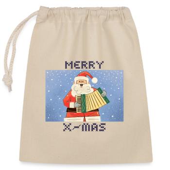 Merry christmas happy holidays christmas gift - Verschließbarer Geschenkbeutel aus Baumwolle (25x30cm) - Natur - Vorne