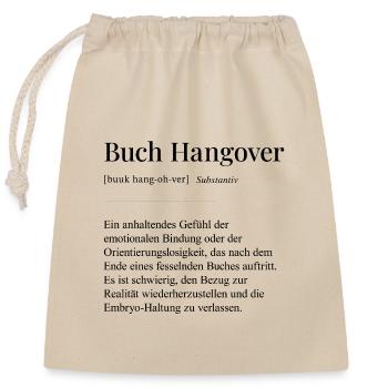 Buch Hangover - Verschließbarer Geschenkbeutel aus Baumwolle (25x30cm) - Natur - Vorne