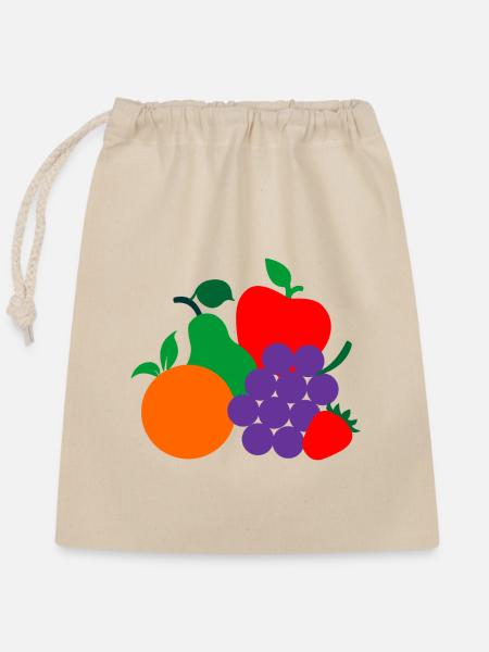Fruchtlogo dietiste - Verschließbarer Geschenkbeutel aus Baumwolle (25x30cm) - Natur