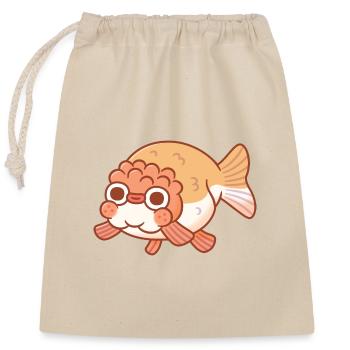 Süßes Derpy Ranchu Goldfisch Gekritzel - Verschließbarer Geschenkbeutel aus Baumwolle (25x30cm) - Natur - Vorne