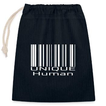 UNIQUE HUMAN - Verschließbarer Geschenkbeutel aus Baumwolle (25x30cm) - Navy - Vorne
