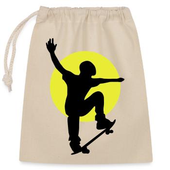 Skateur Sun - Sac cadeau en coton avec cordon (25 x 30 cm) - nature - Devant