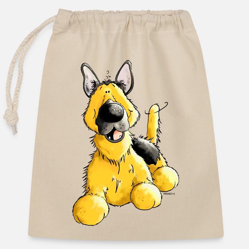 Deutscher Schäferhund - DSH - Hund - Verschließbarer Geschenkbeutel aus Baumwolle (25x30cm) - Natur