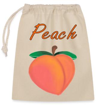 Peach - peach - Closable cotton gift bag (25x30cm) - nature - Front