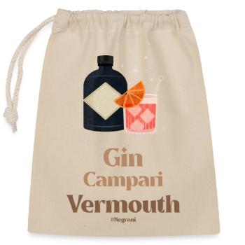Gin - Camparai - Vermouth - Sac cadeau en coton avec cordon (25 x 30 cm) - nature - Devant