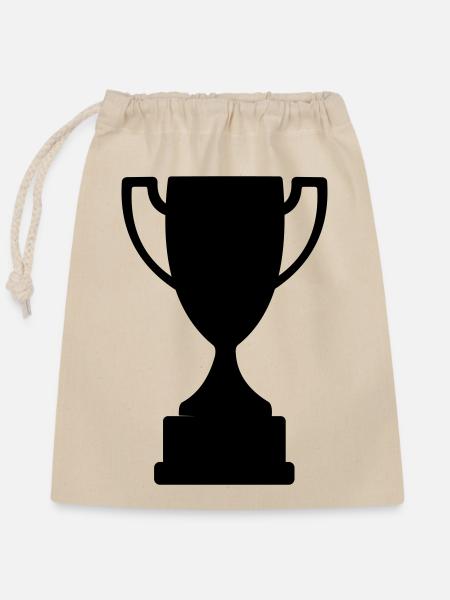 Pokal Sportpokal - Verschließbarer Geschenkbeutel aus Baumwolle (25x30cm) - Natur