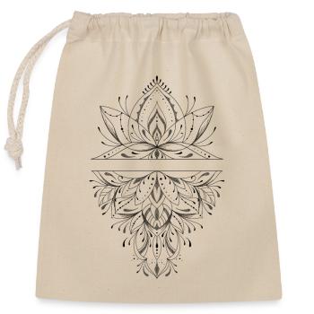 Orientalische Zier-Mandala-Lotusblume - Verschließbarer Geschenkbeutel aus Baumwolle (25x30cm) - Natur - Vorne