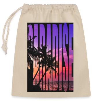 Paradise Tshirt Design - Verschließbarer Geschenkbeutel aus Baumwolle (25x30cm) - Natur - Vorne