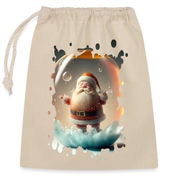 Jelly Santa - Closable cotton gift bag (25x30cm) - nature - Front