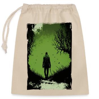 Zombie Illustration Minimalistisches Design - Verschließbarer Geschenkbeutel aus Baumwolle (25x30cm) - Natur - Vorne