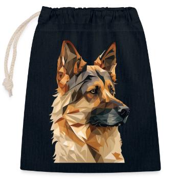 CHIEN DE BERGER - Sac cadeau en coton avec cordon (25 x 30 cm) - bleu marine - Devant