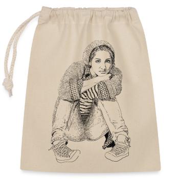 Restez calme - Sac cadeau en coton avec cordon (25 x 30 cm) - nature - Devant