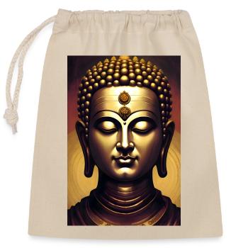 Buddha - Verschließbarer Geschenkbeutel aus Baumwolle (25x30cm) - Natur - Vorne