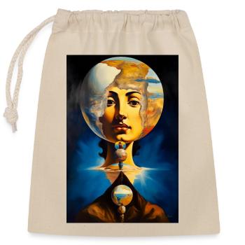 Planet - Closable cotton gift bag (25x30cm) - nature - Front